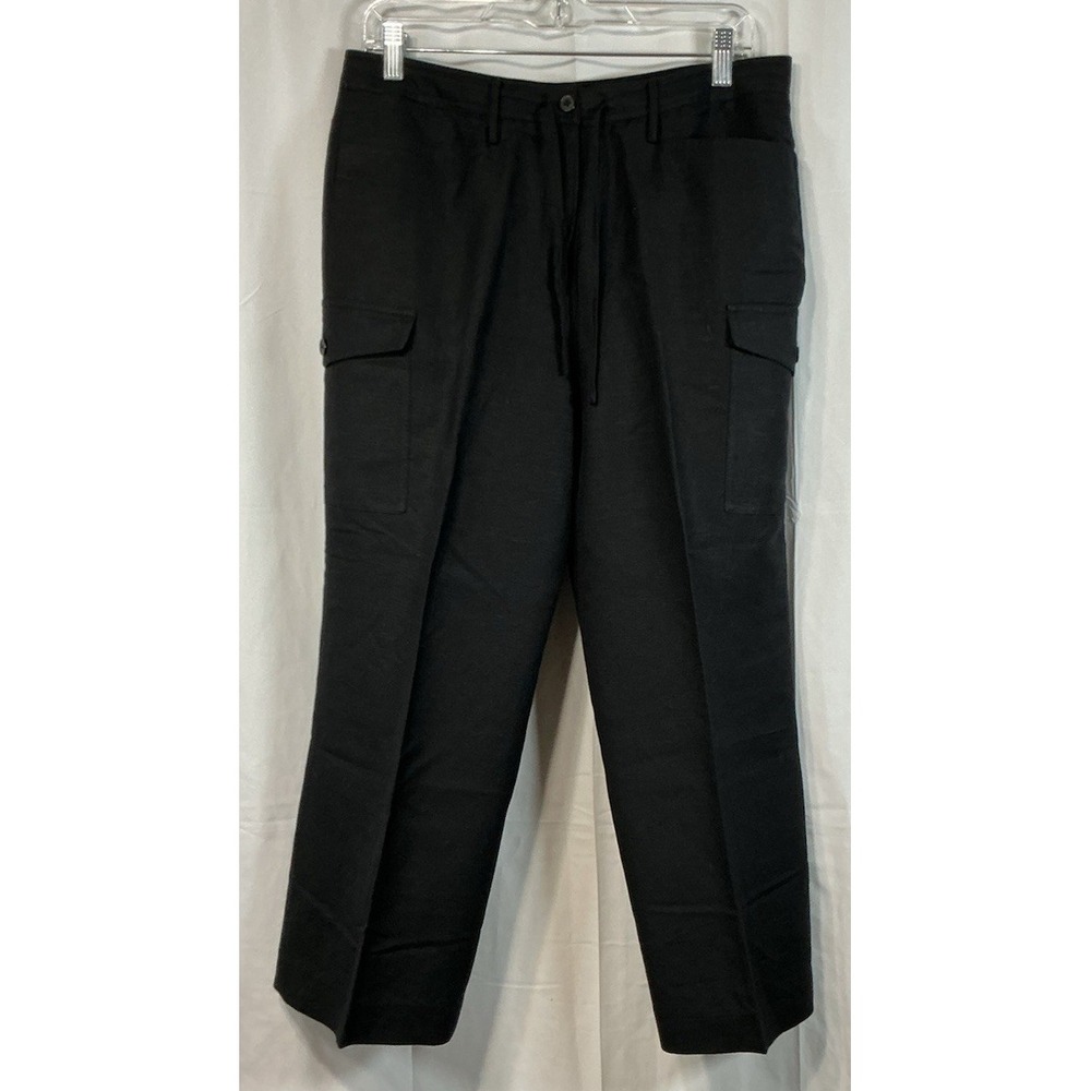 Larry Levine Black Linen Rayon Pants Size 10 Petite